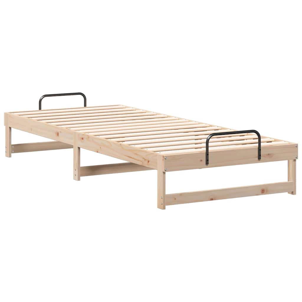 vidaXL Ramka łóżka Brązowy 90 x 220 cm Lite drewno sosnowe