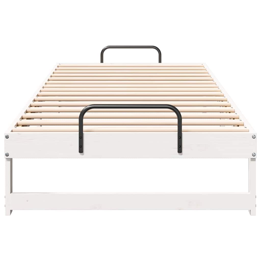 vidaXL Ramka łóżka Biały 90 x 220 cm Lite drewno sosnowe