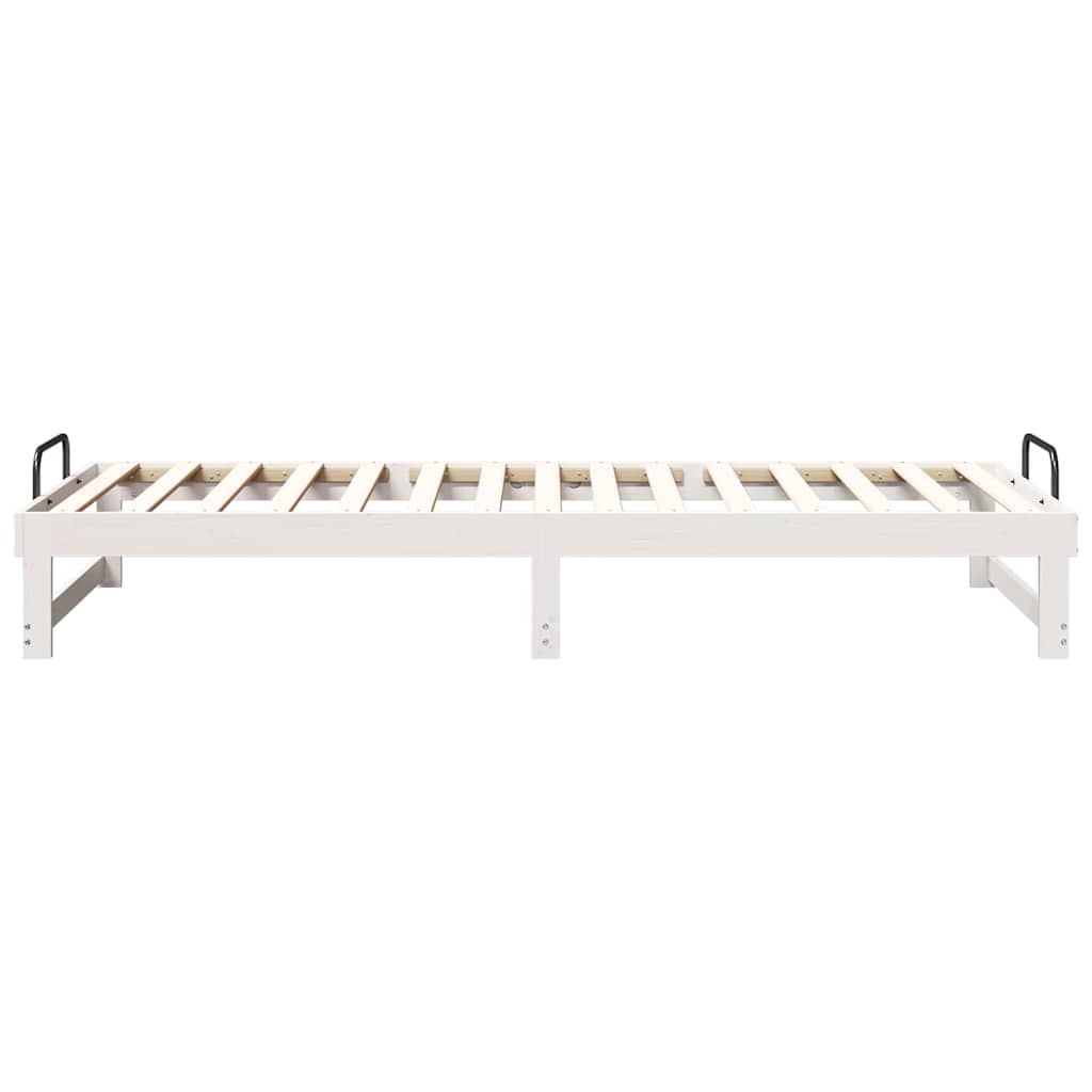 vidaXL Ramka łóżka Biały 90 x 220 cm Lite drewno sosnowe