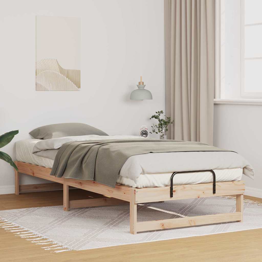 vidaXL Ramka łóżka Brązowy 100 x 220 cm Lite drewno sosnowe