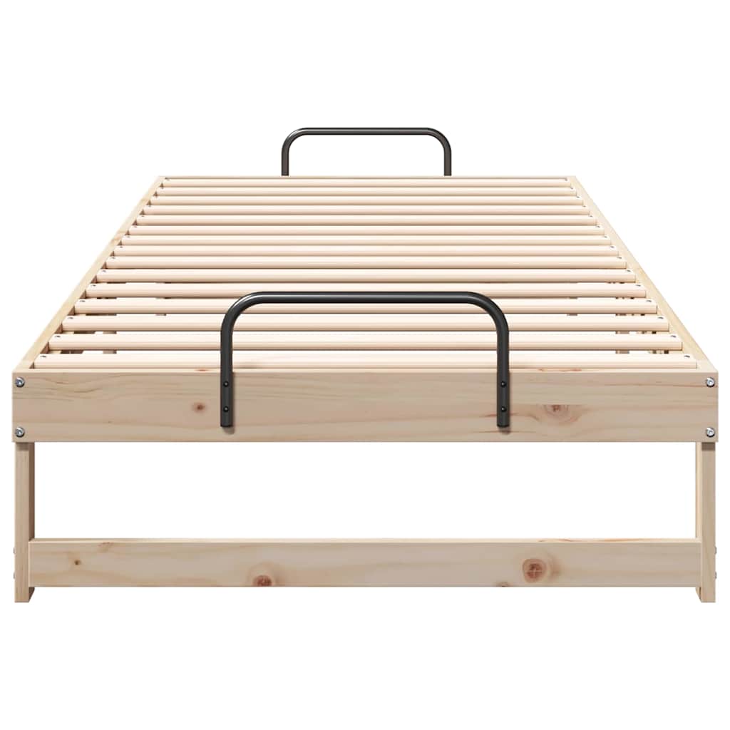 vidaXL Ramka łóżka Brązowy 100 x 220 cm Lite drewno sosnowe