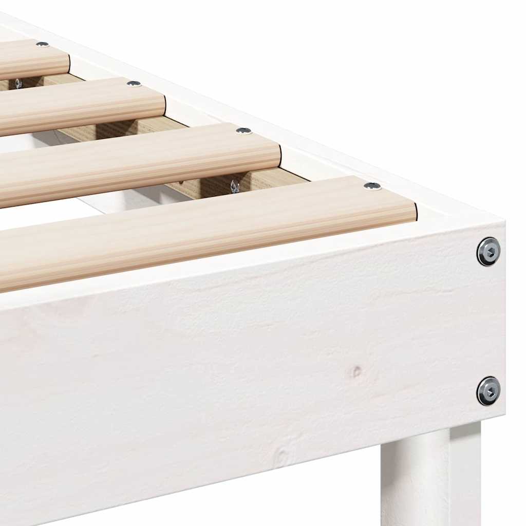 vidaXL Ramka łóżka Biały 100 x 220 cm Lite drewno sosnowe