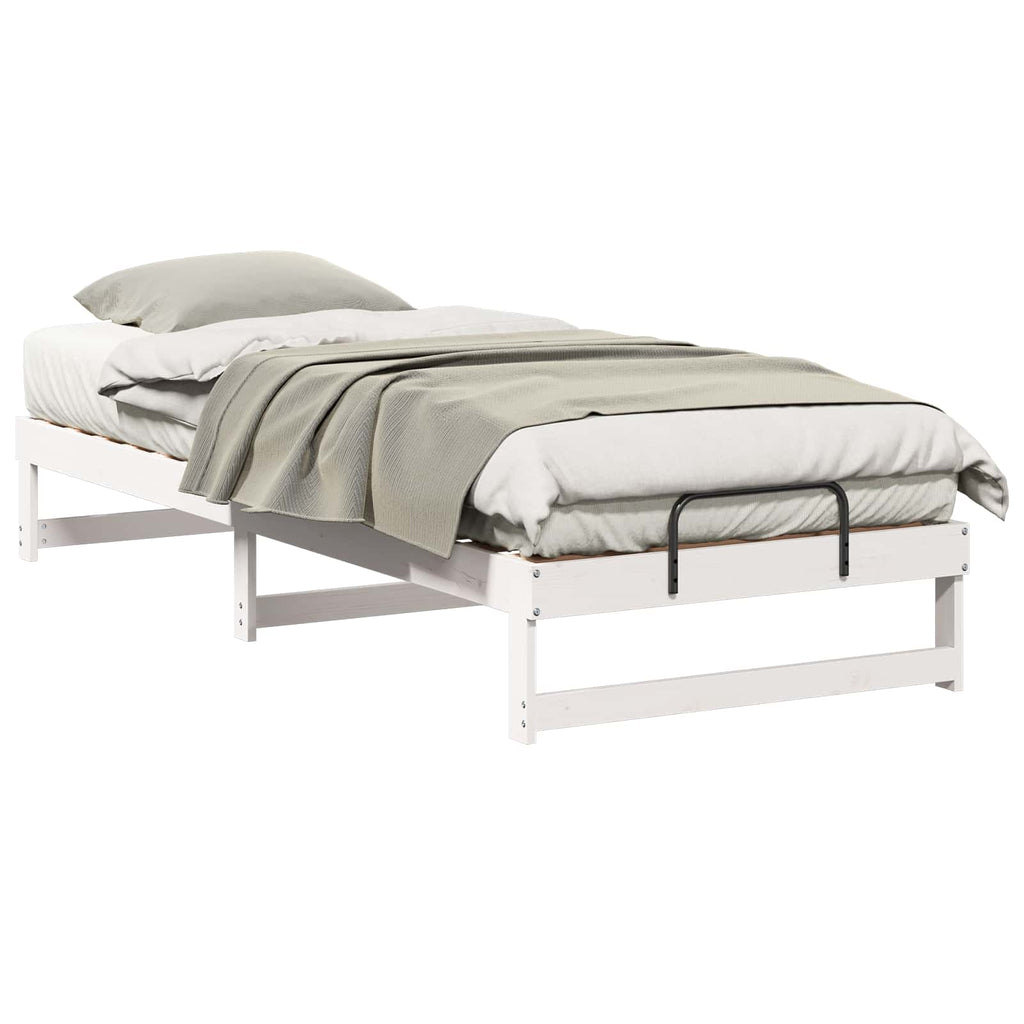 vidaXL Ramka łóżka Biały 100 x 220 cm Lite drewno sosnowe