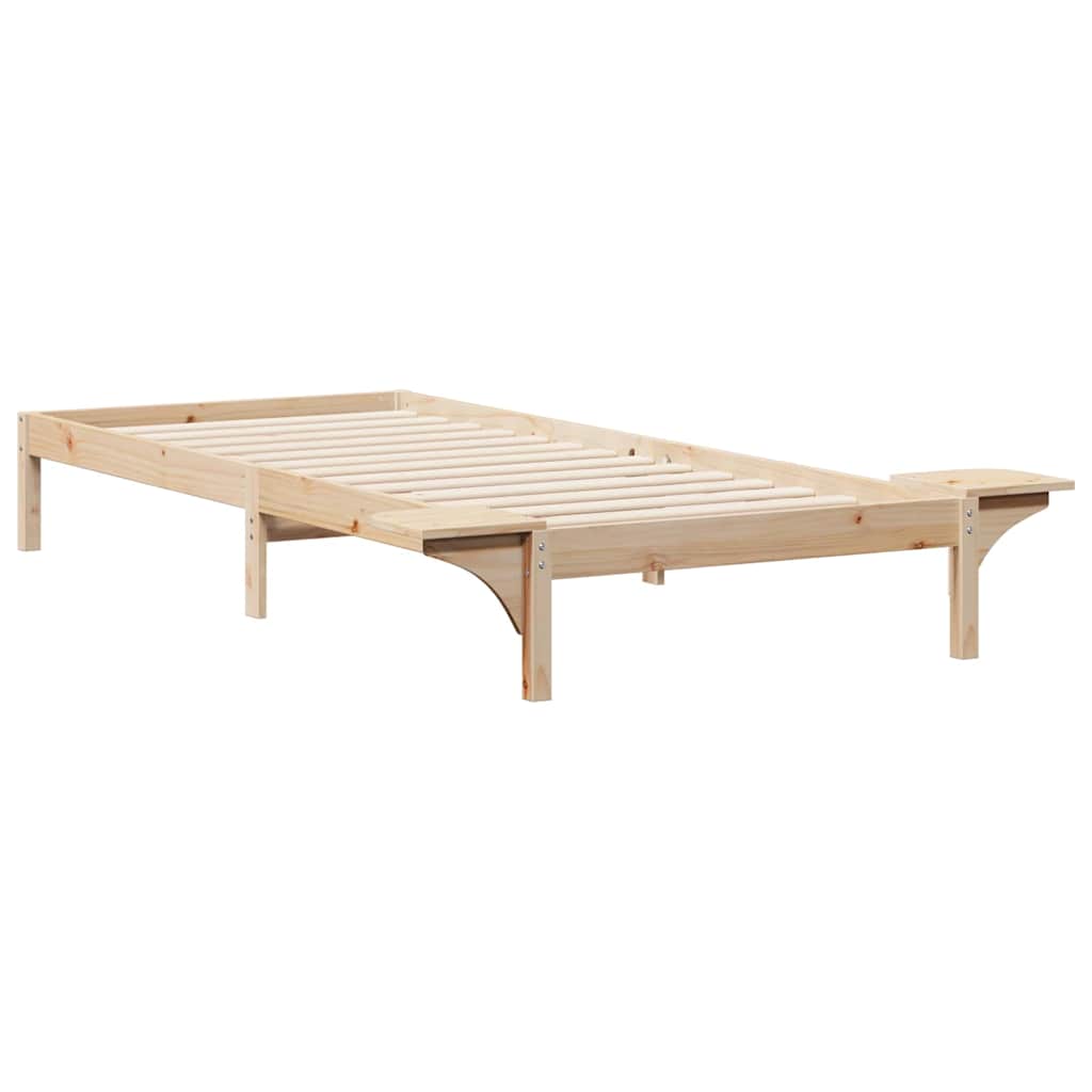 vidaXL Łóżko z bocznymi stolikami Naturalny 80 x 210 cm