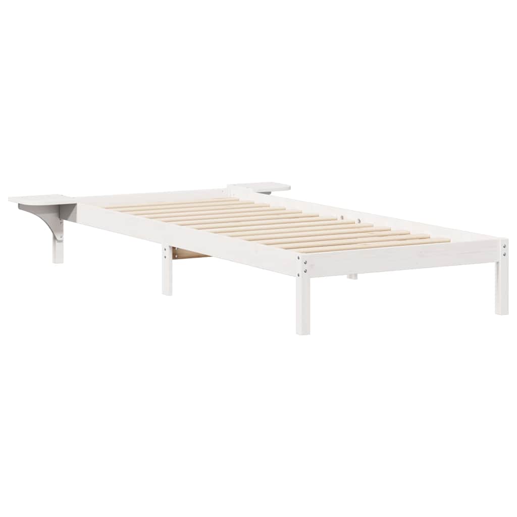 vidaXL Łóżko z bocznymi stolikami Biały 80 x 210 cm
