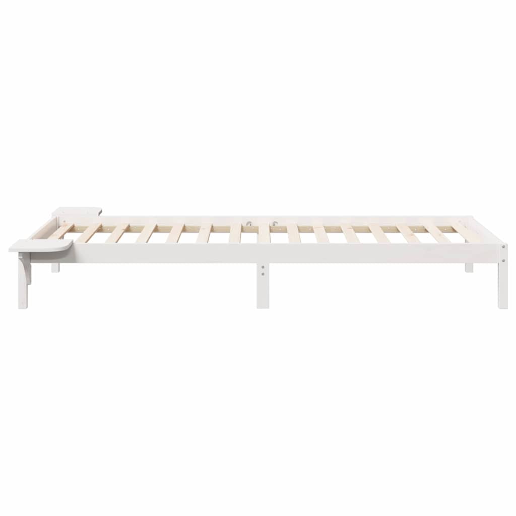 vidaXL Łóżko z bocznymi stolikami Biały 100 x 210 cm
