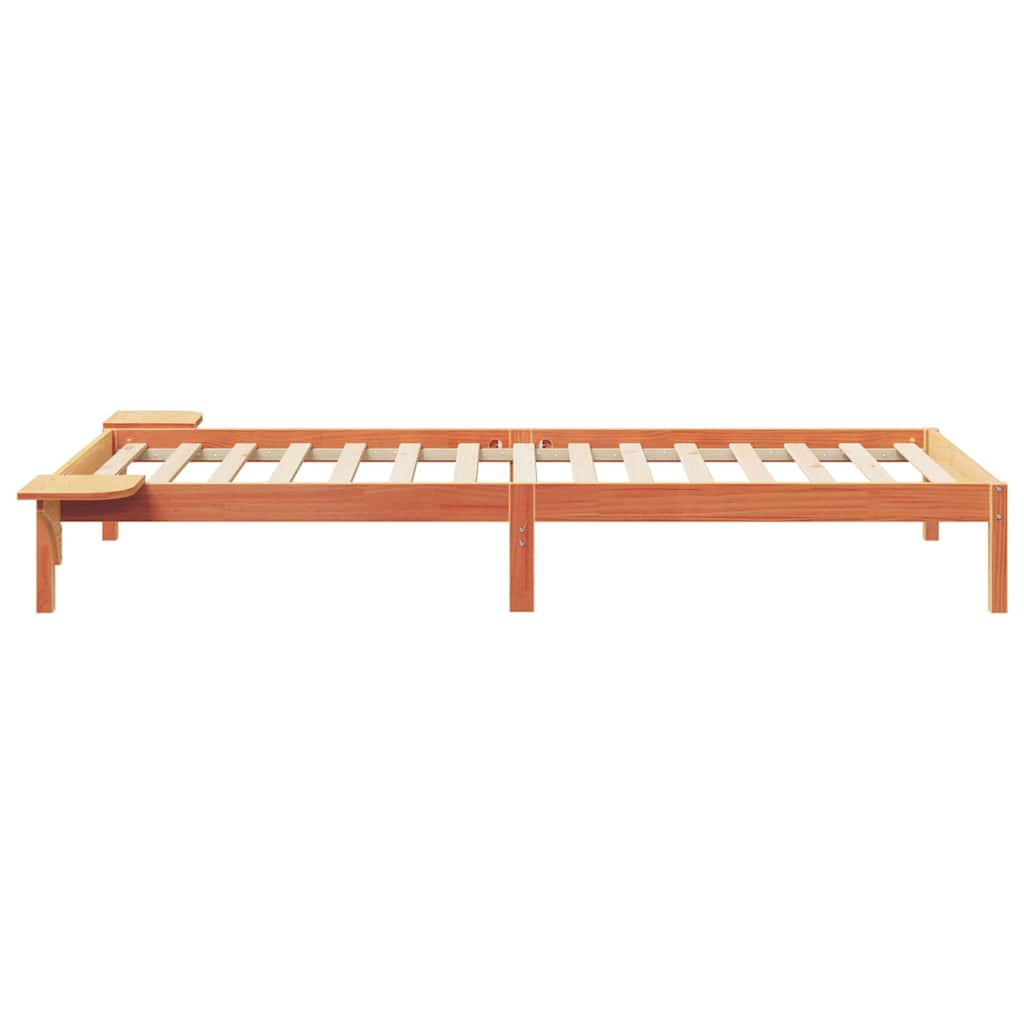 vidaXL Łóżko z bocznymi stolikami Woskowy Brąz 100 x 210 cm