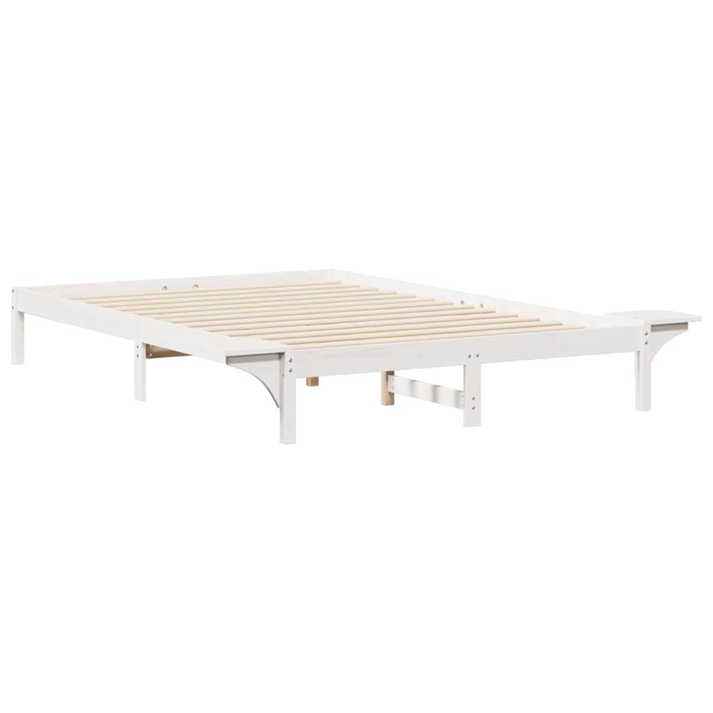 vidaXL Łóżko z bocznymi stolikami Biały 160 x 210 cm