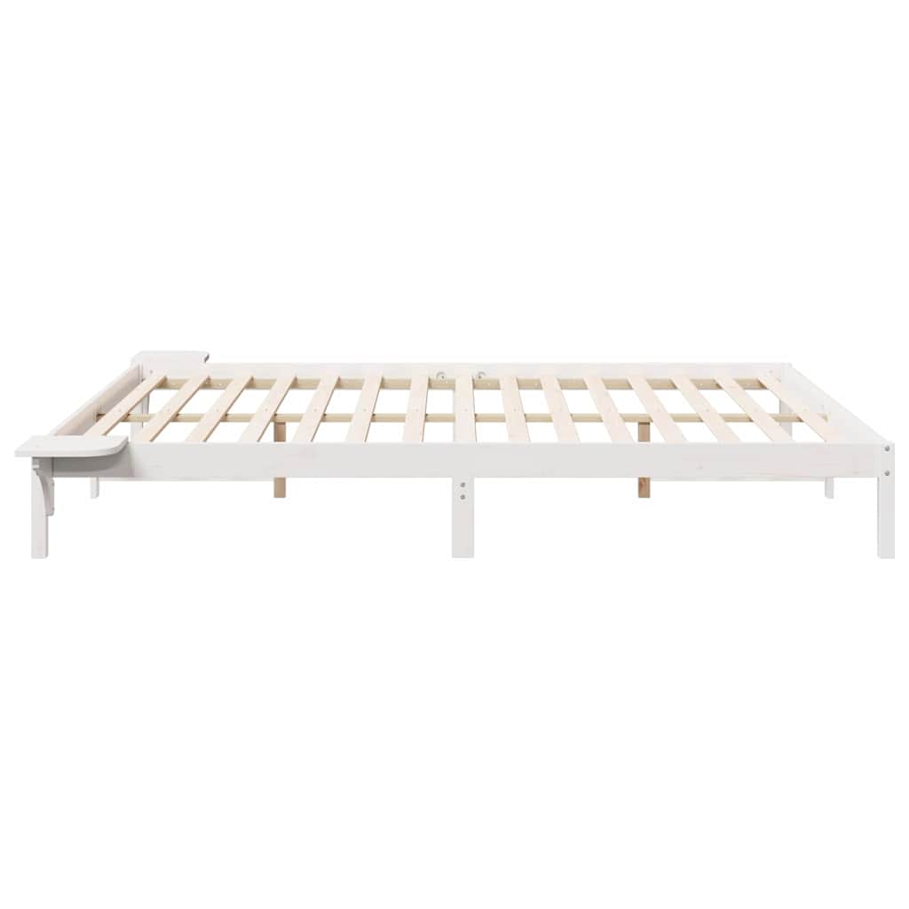 vidaXL Łóżko z bocznymi stolikami Biały 180 x 210 cm
