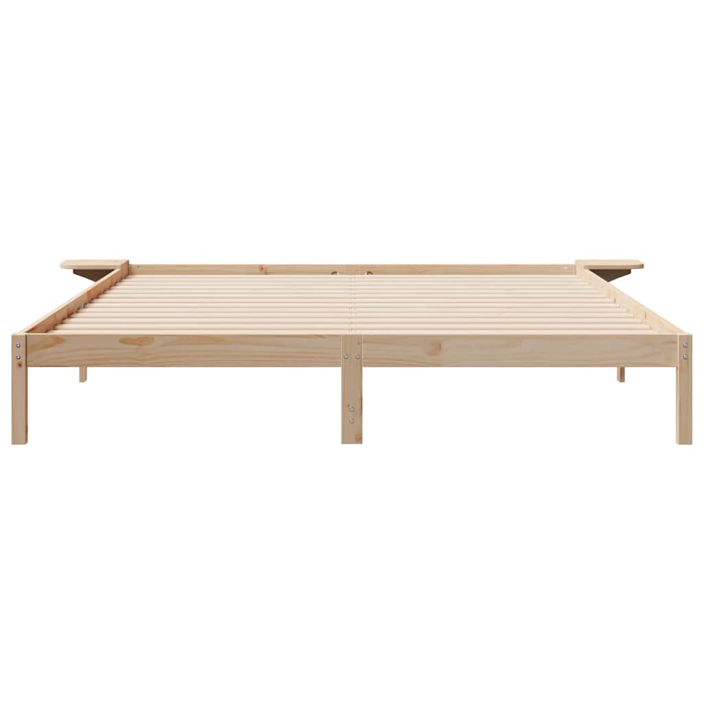 vidaXL Łóżko z bocznymi stolikami Naturalny 200 x 210 cm