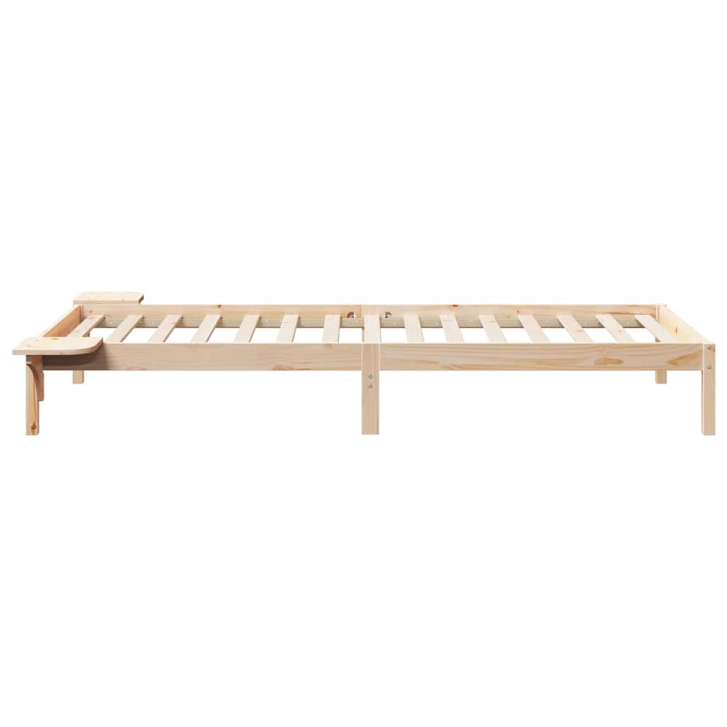 vidaXL Łóżko z bocznymi stolikami Naturalny 100 x 220 cm