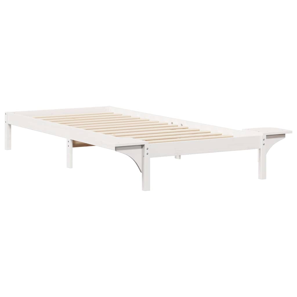 vidaXL Łóżko z bocznymi stolikami Biały 100 x 220 cm