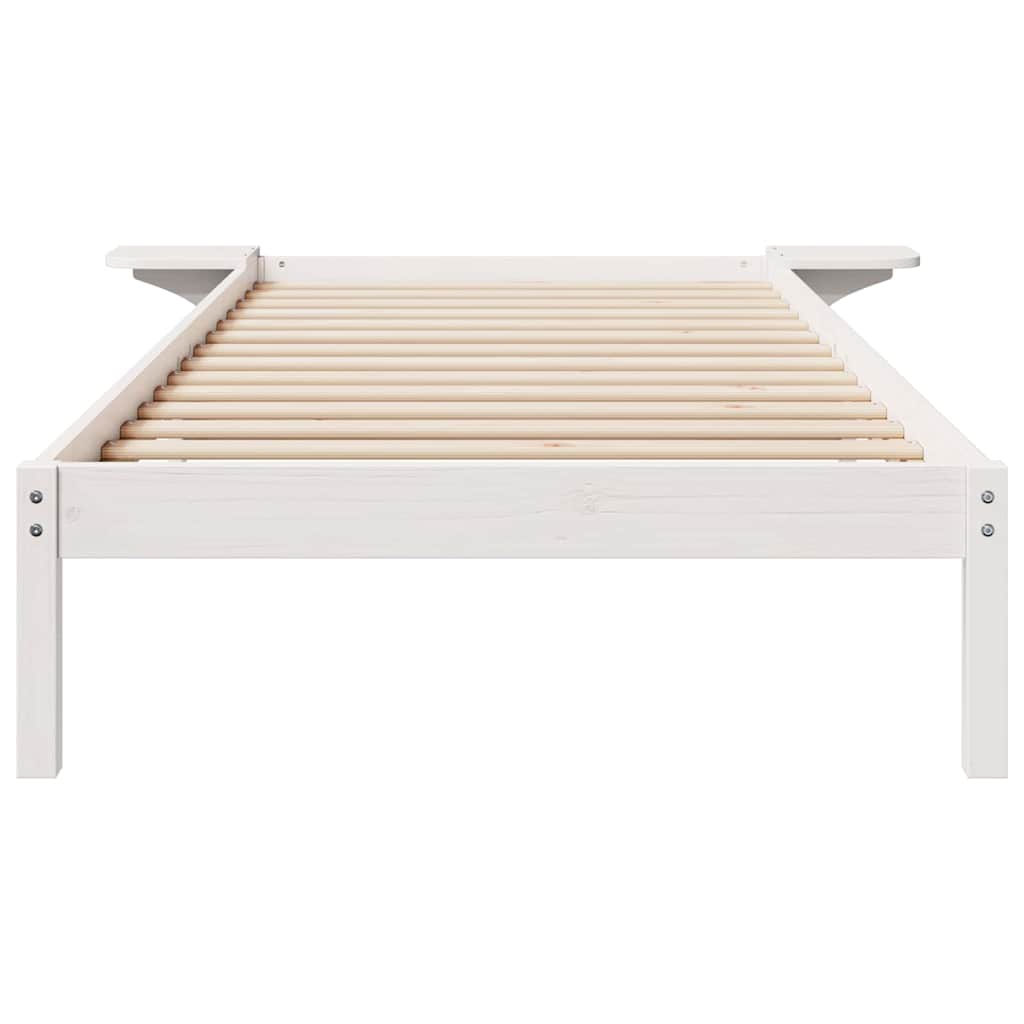vidaXL Łóżko z bocznymi stolikami Biały 100 x 220 cm