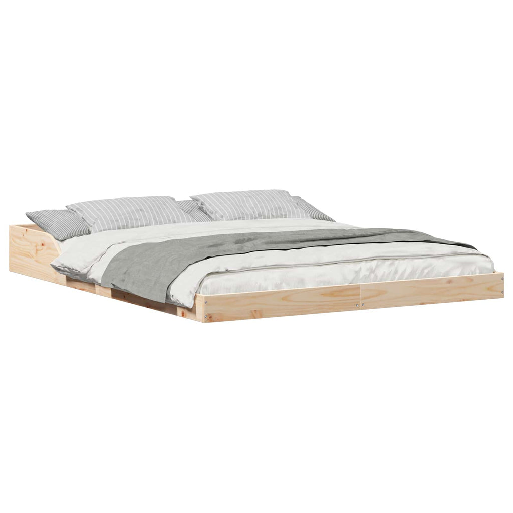 vidaXL Ramka łóżka Brązowy 160 x 200 cm Lite drewno sosnowe