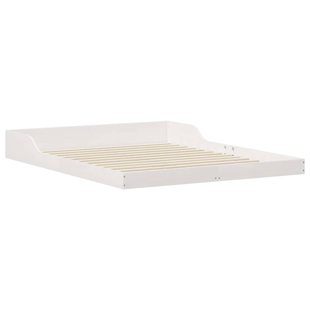 vidaXL Ramka łóżka Biały 150 x 200 cm Lite drewno sosnowe