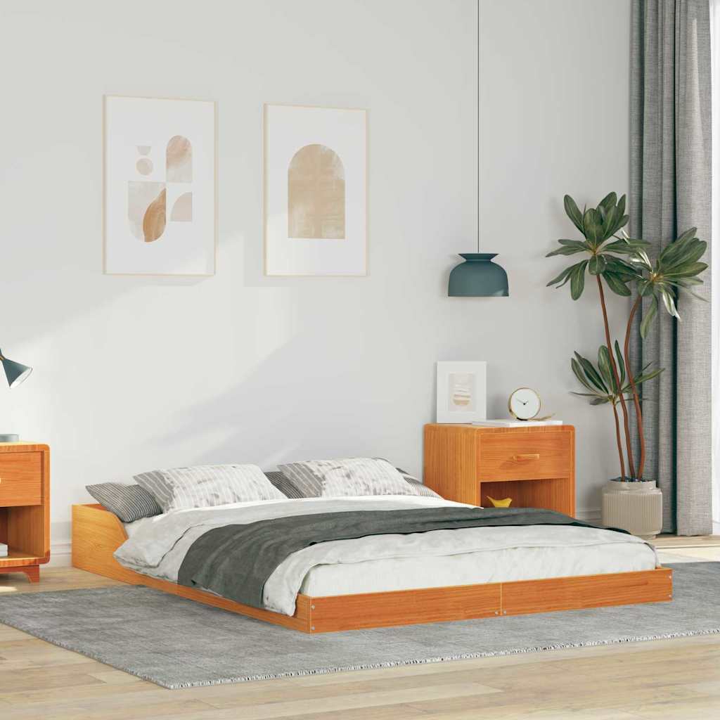 vidaXL Ramka łóżka Woskowy Brąz 120 x 200 cm Lite drewno sosnowe