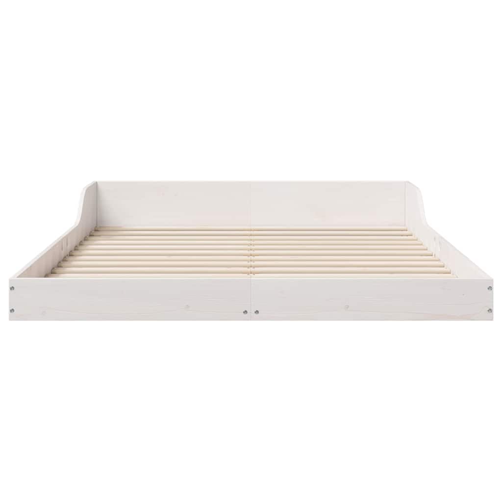 vidaXL Ramka łóżka Biały 140 x 190 cm Lite drewno sosnowe