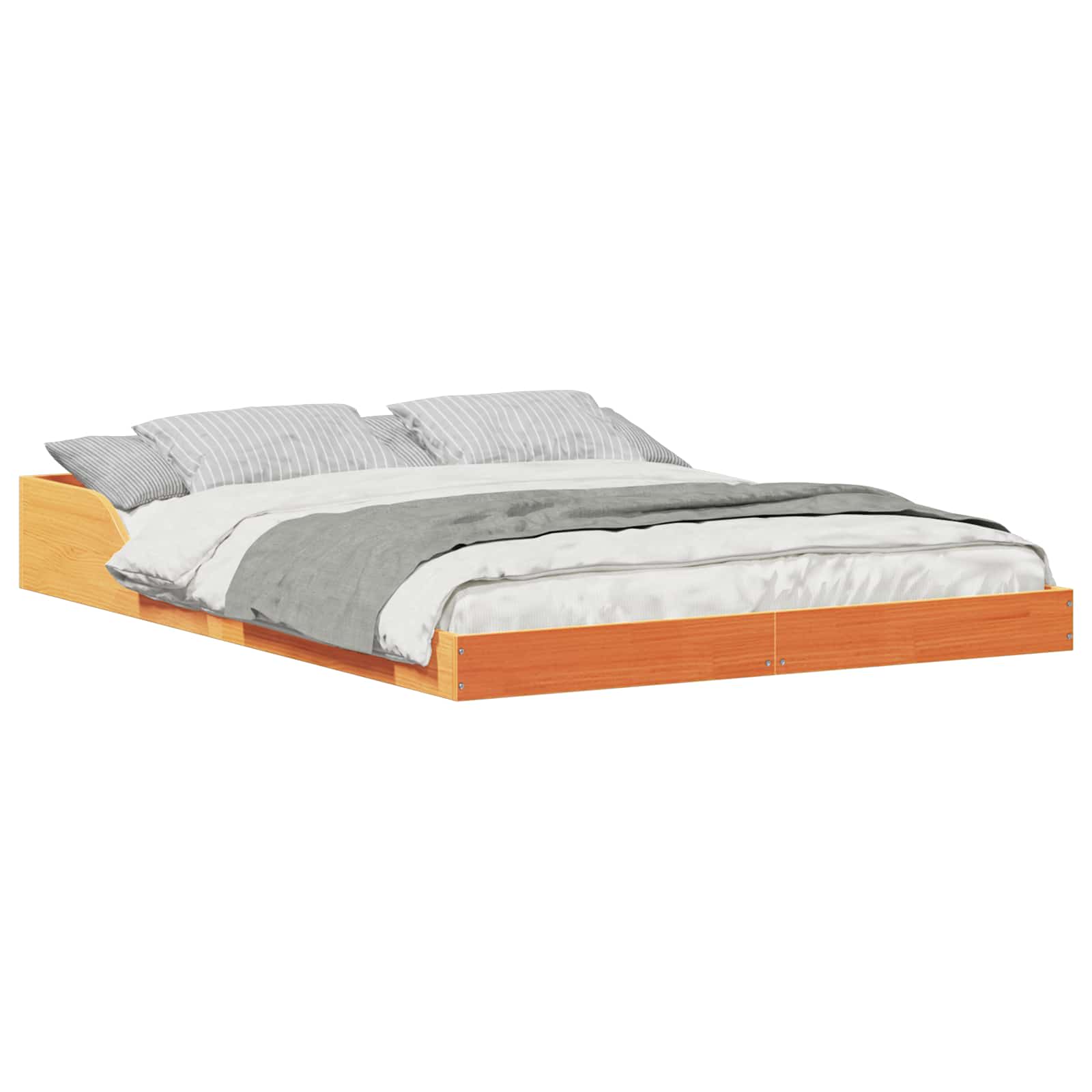 vidaXL Ramka łóżka Woskowy Brąz 140 x 190 cm Lite drewno sosnowe