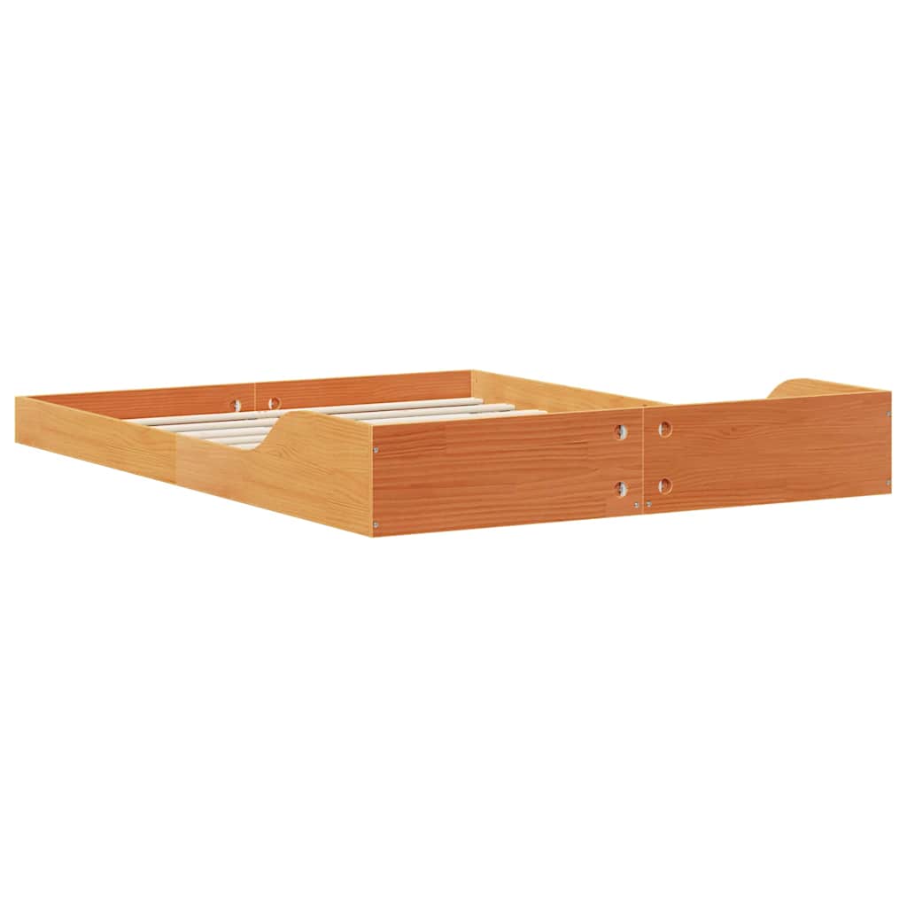vidaXL Ramka łóżka Woskowy Brąz 140 x 190 cm Lite drewno sosnowe