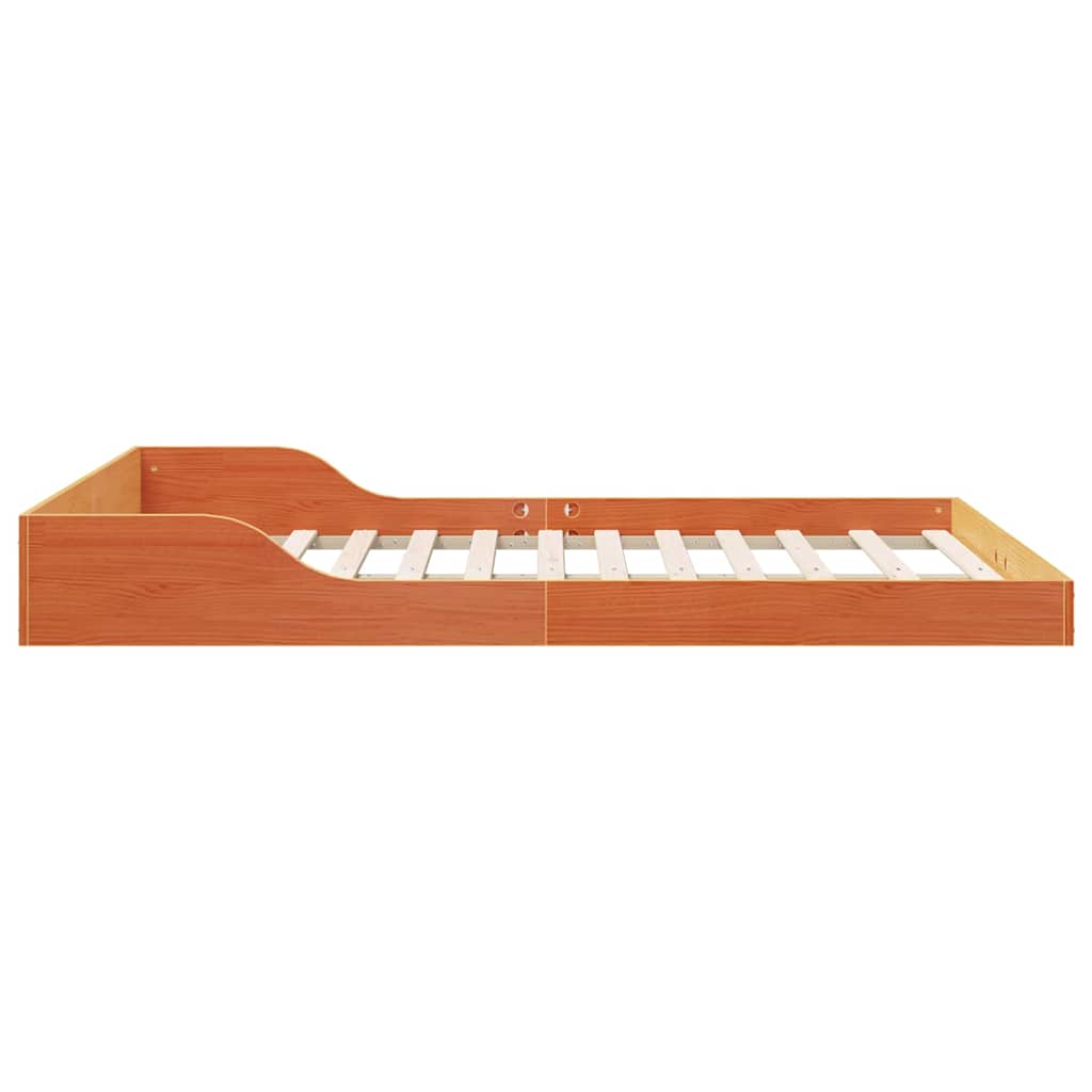 vidaXL Ramka łóżka Woskowy Brąz 140 x 190 cm Lite drewno sosnowe