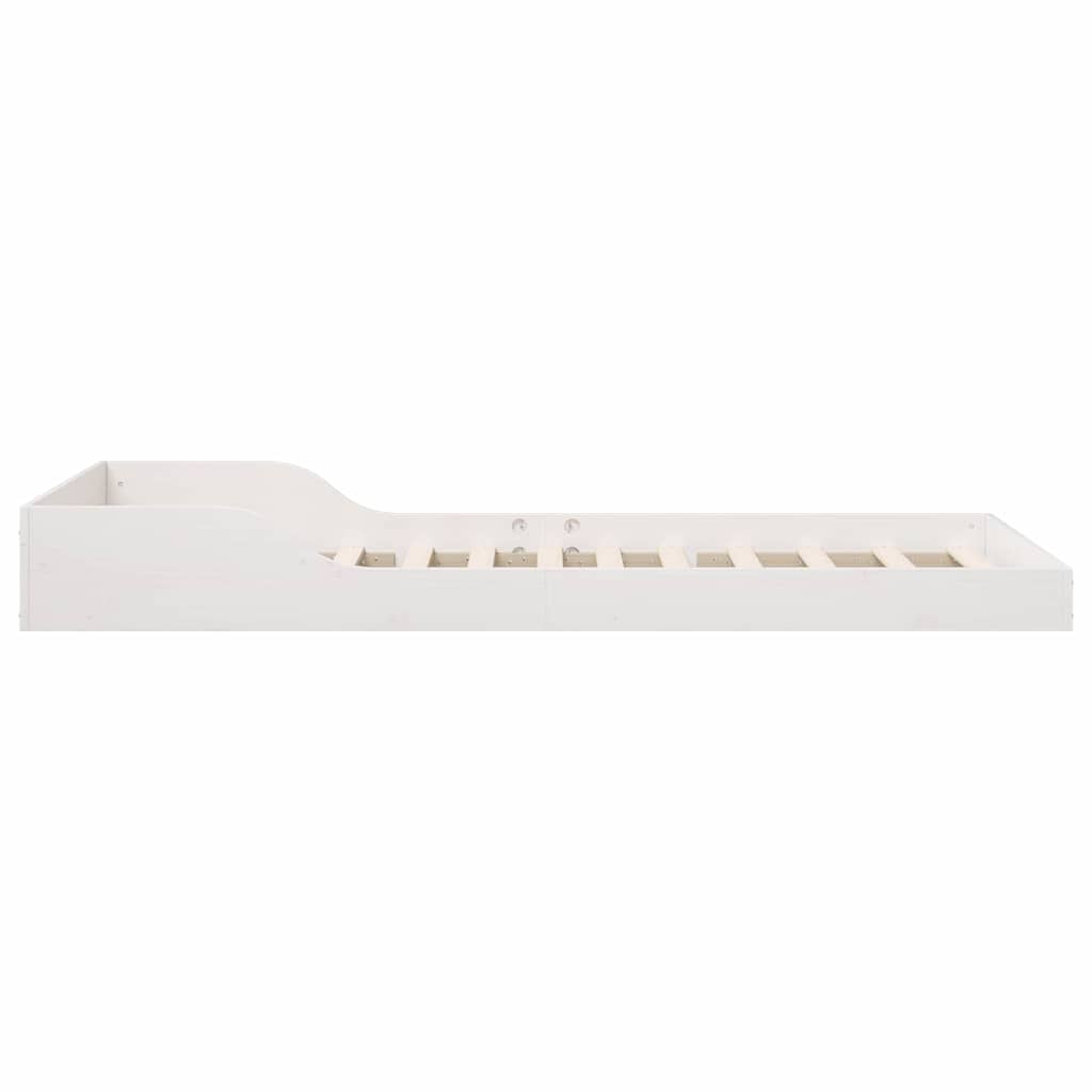 vidaXL Ramka łóżka Biały 80 x 200 cm Lite drewno sosnowe