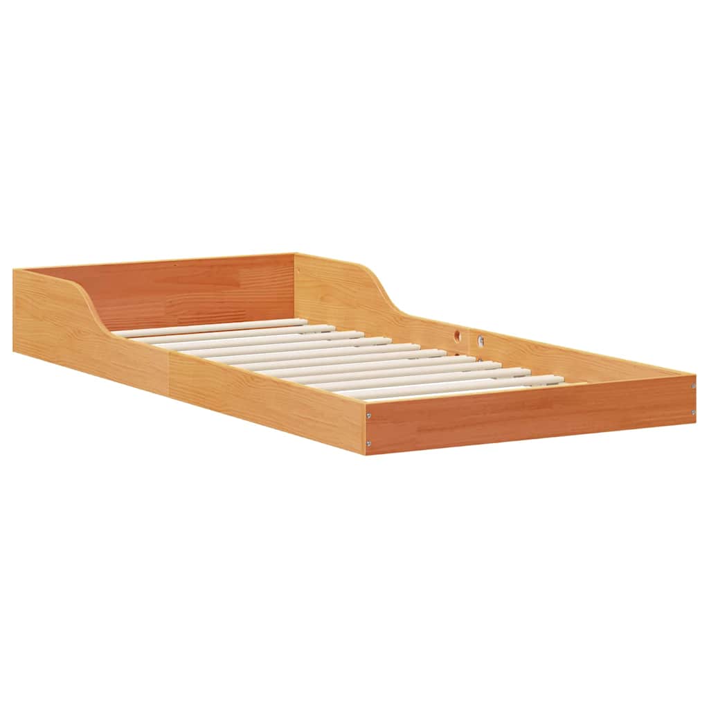 vidaXL Ramka łóżka Woskowy Brąz 90 x 190 cm Lite drewno sosnowe