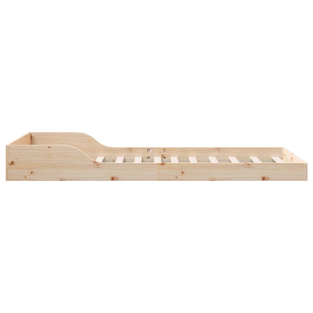 vidaXL Ramka łóżka Naturalny 80 x 210 cm Lite drewno sosnowe