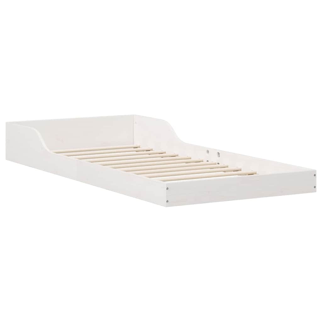 vidaXL Ramka łóżka Biały 90 x 210 cm Lite drewno sosnowe