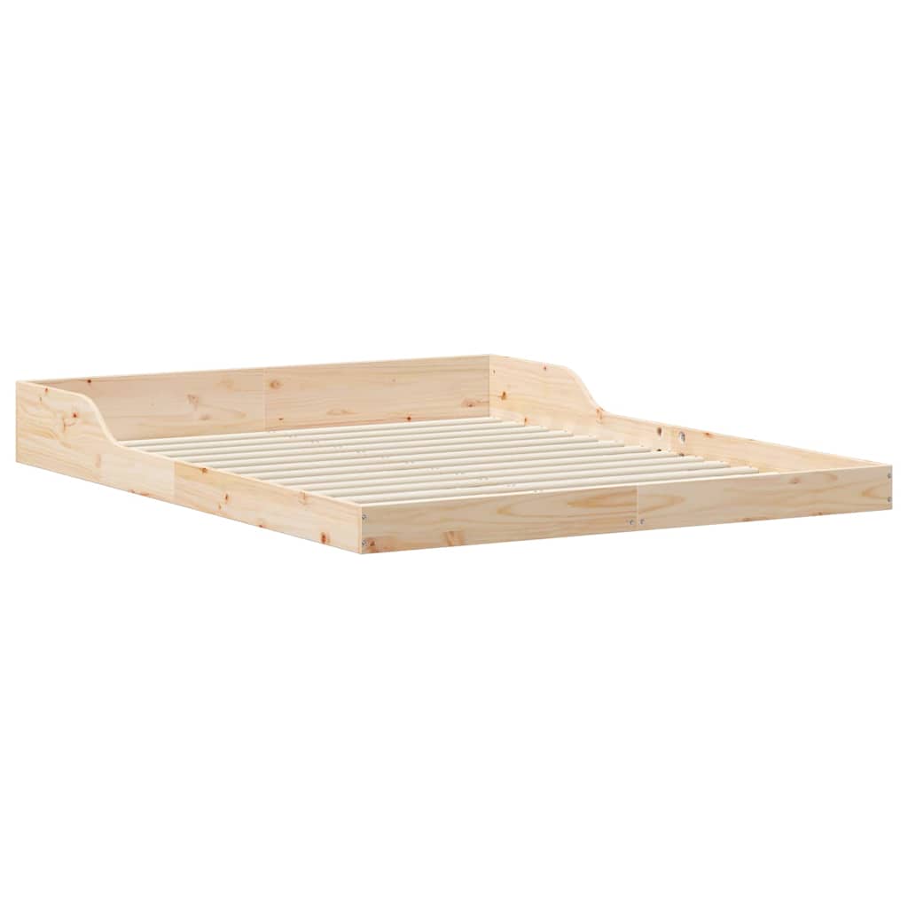 vidaXL Ramka łóżka Brązowy 140 x 210 cm Lite drewno sosnowe