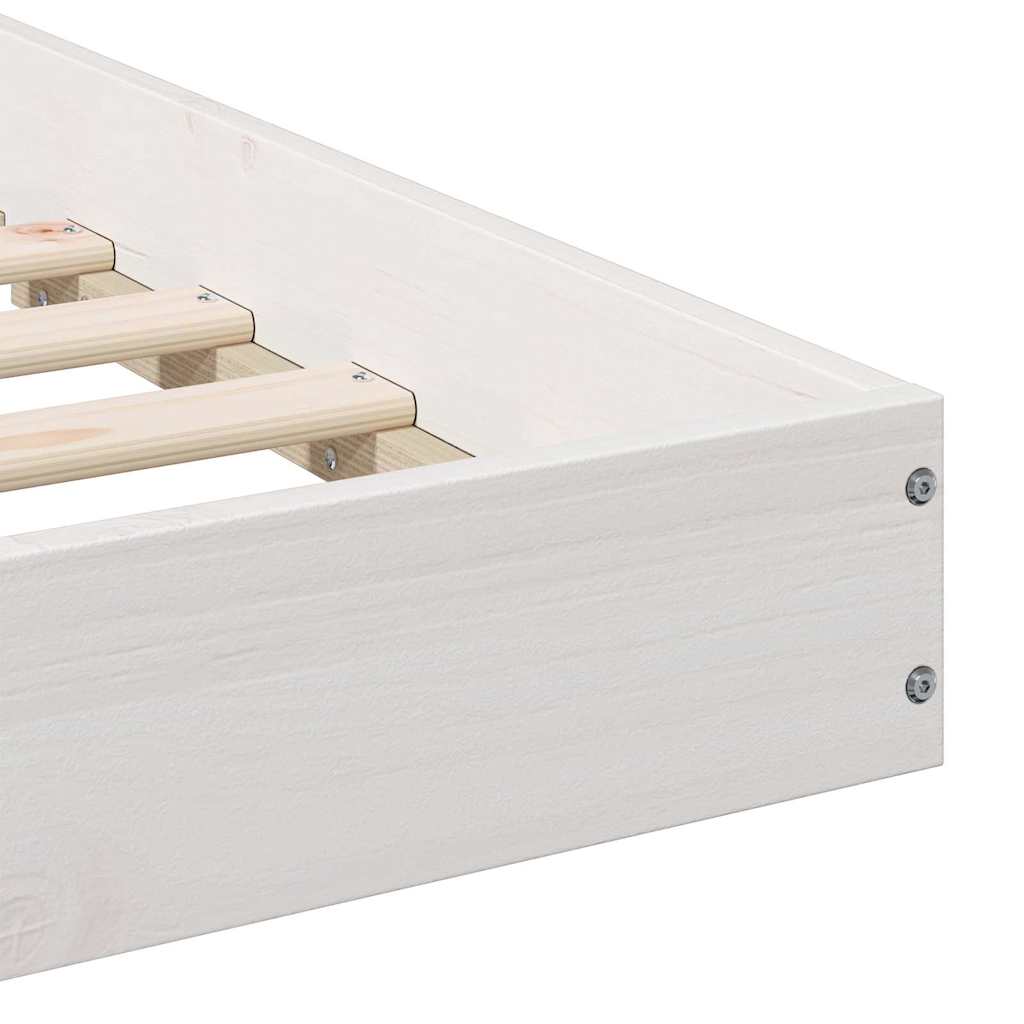 vidaXL Ramka łóżka Biały 140 x 210 cm Lite drewno sosnowe