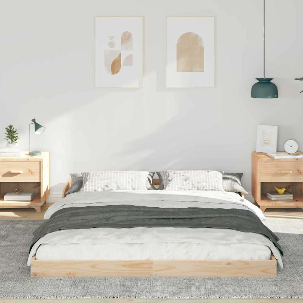 vidaXL Ramka łóżka Brązowy 160 x 210 cm Lite drewno sosnowe