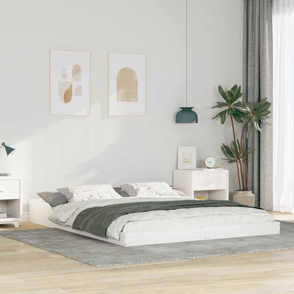 vidaXL Ramka łóżka Biały 160 x 210 cm Lite drewno sosnowe