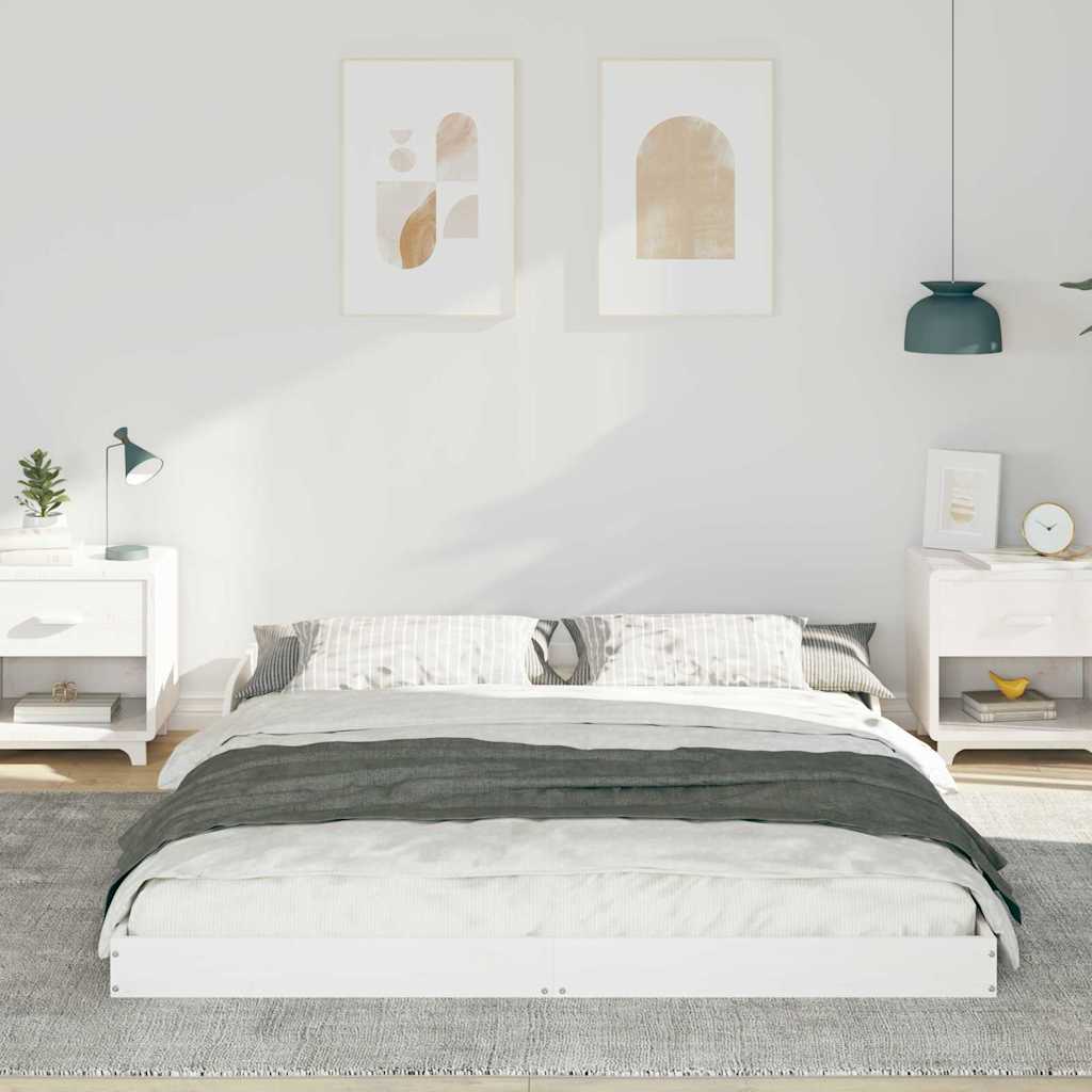 vidaXL Ramka łóżka Biały 160 x 210 cm Lite drewno sosnowe