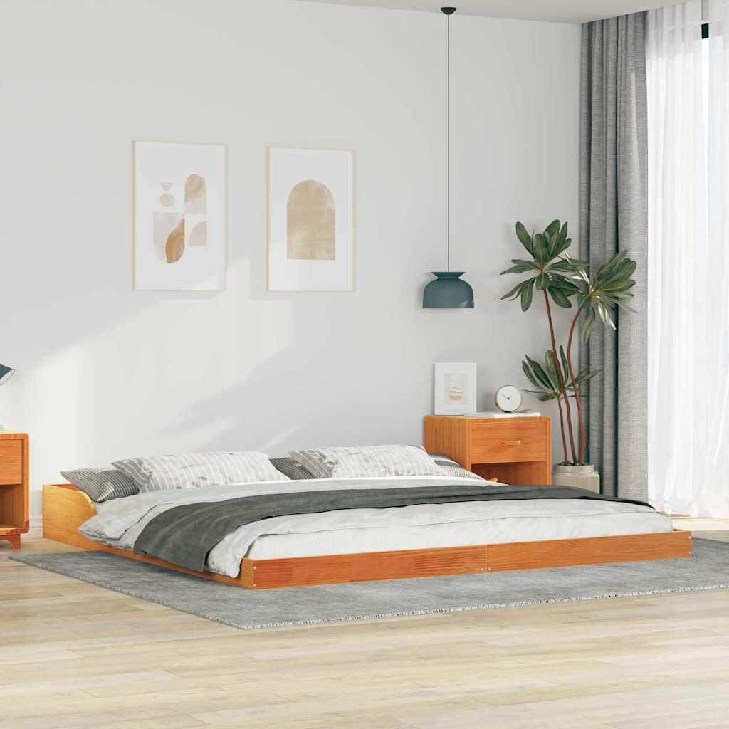 vidaXL Ramka łóżka Woskowy Brąz 180 x 210 cm Lite drewno sosnowe