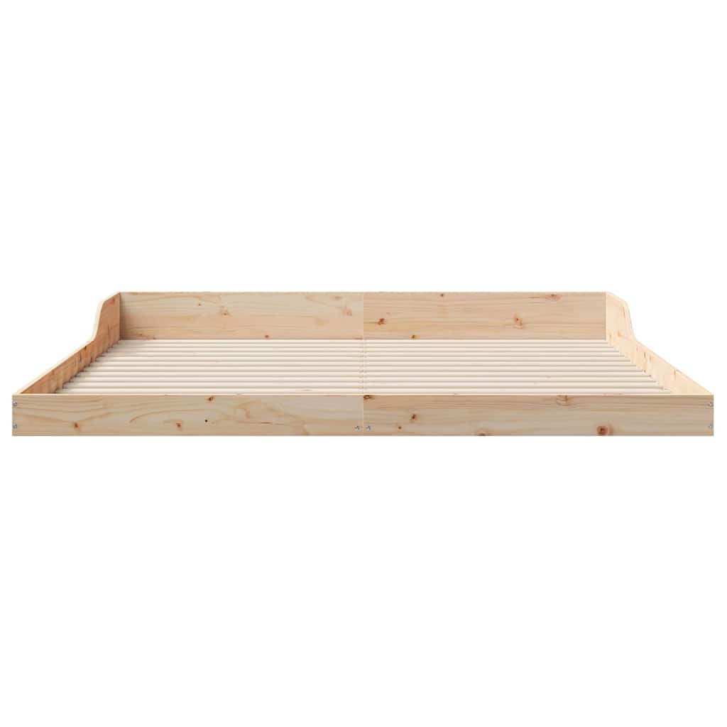 vidaXL Ramka łóżka Brązowy 200 x 210 cm Lite drewno sosnowe