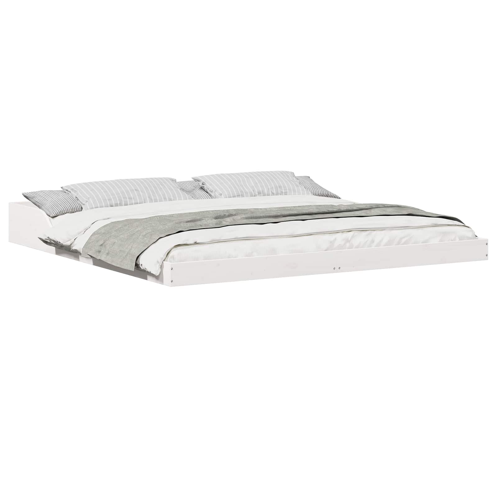 vidaXL Ramka łóżka Biały 200 x 210 cm Lite drewno sosnowe