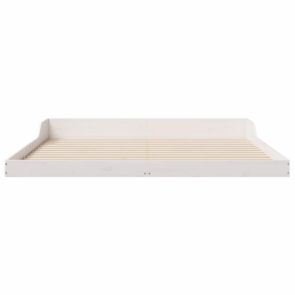 vidaXL Ramka łóżka Biały 200 x 210 cm Lite drewno sosnowe