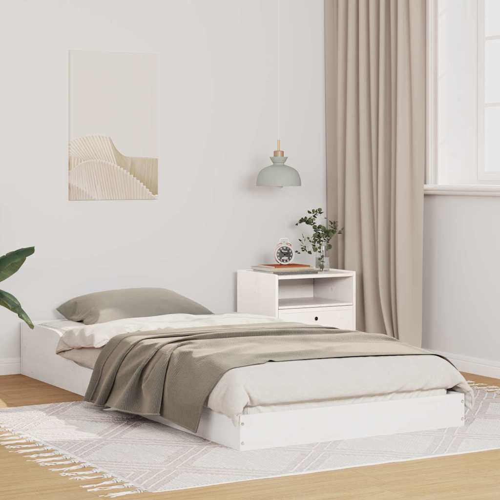 vidaXL Ramka łóżka Biały 100 x 220 cm Lite drewno sosnowe