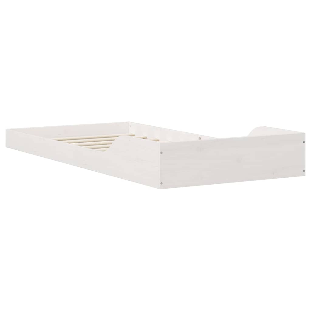 vidaXL Ramka łóżka Biały 100 x 220 cm Lite drewno sosnowe
