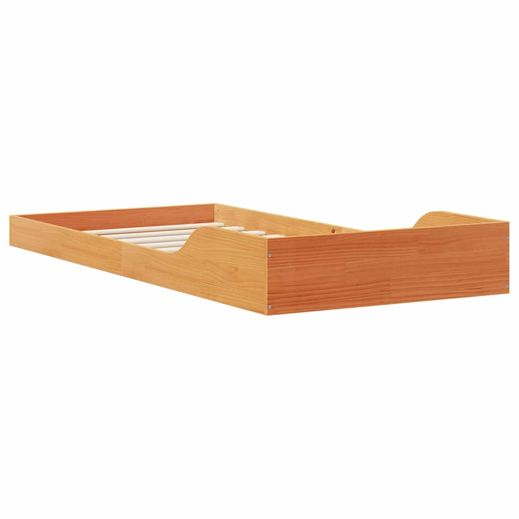 vidaXL Ramka łóżka Woskowy Brąz 100 x 220 cm Lite drewno sosnowe