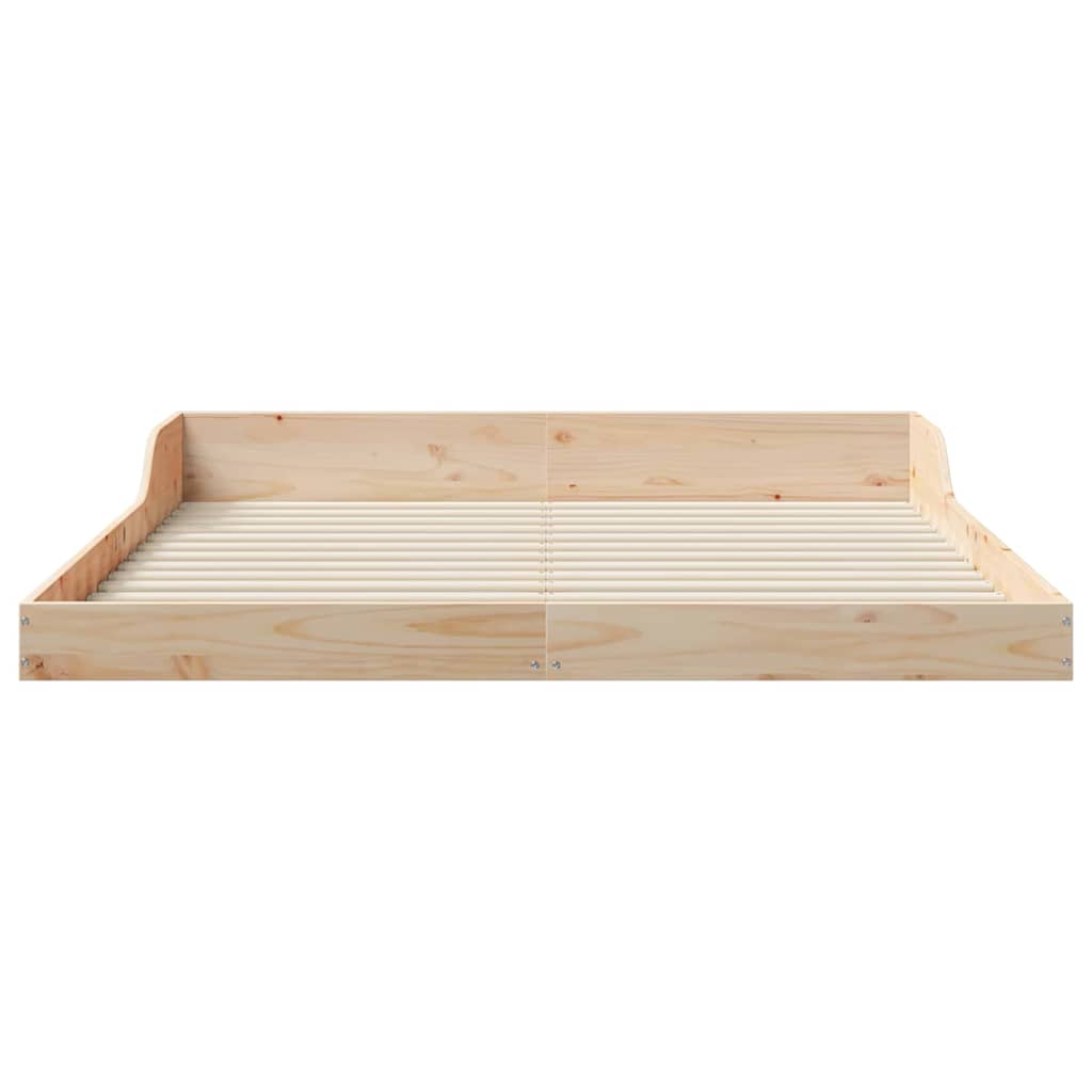 vidaXL Ramka łóżka Brązowy 140 x 220 cm Lite drewno sosnowe