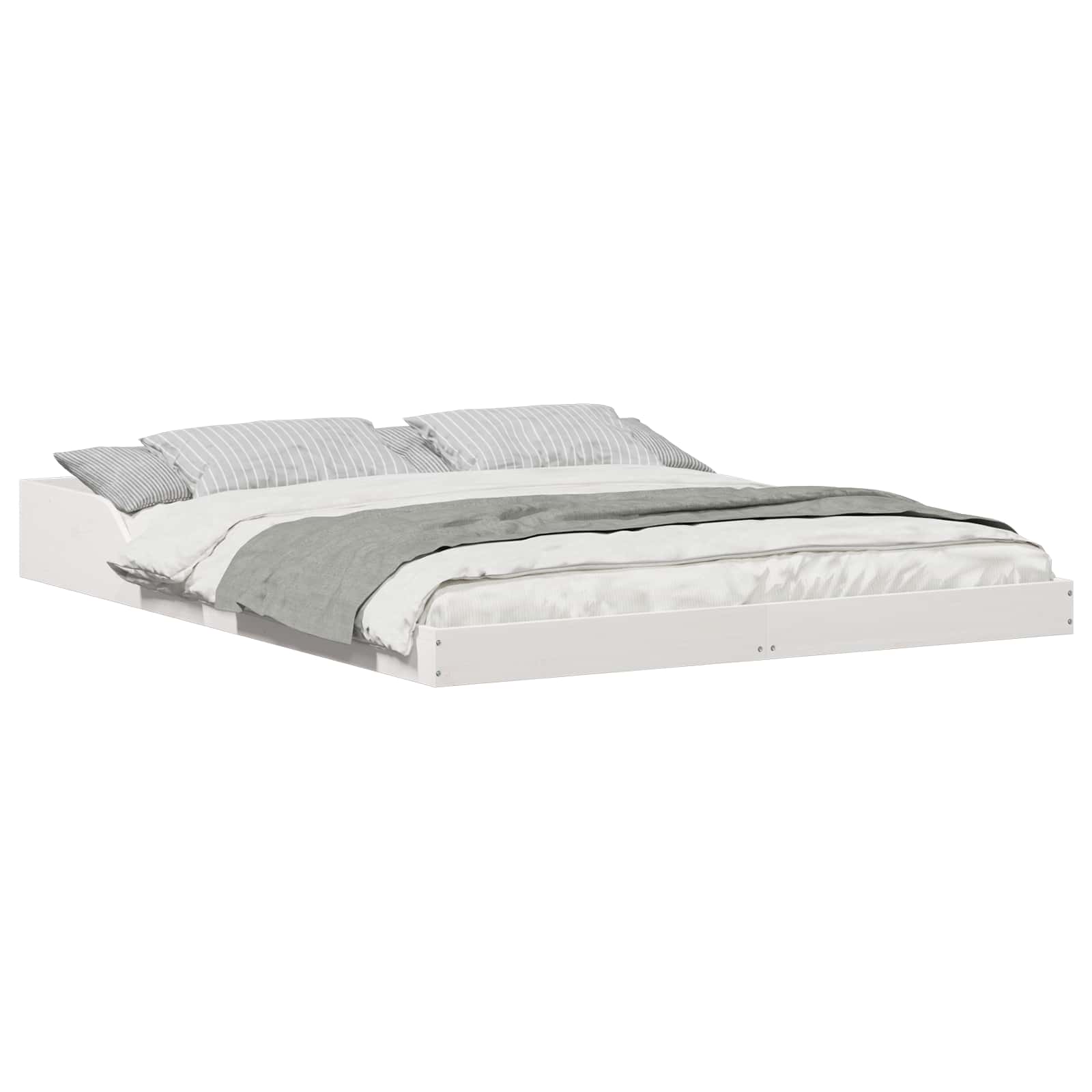 vidaXL Ramka łóżka Biały 140 x 220 cm Lite drewno sosnowe