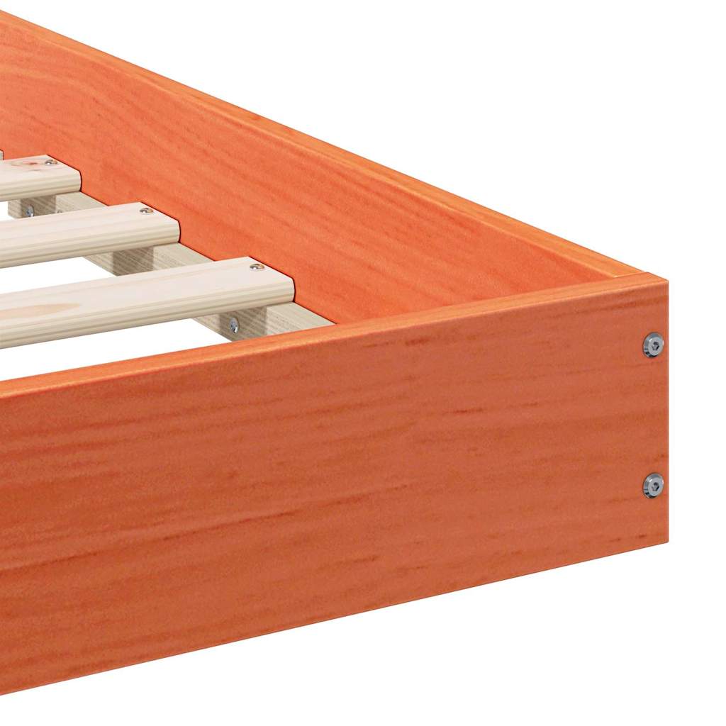 vidaXL Ramka łóżka Woskowy Brąz 140 x 220 cm Lite drewno sosnowe