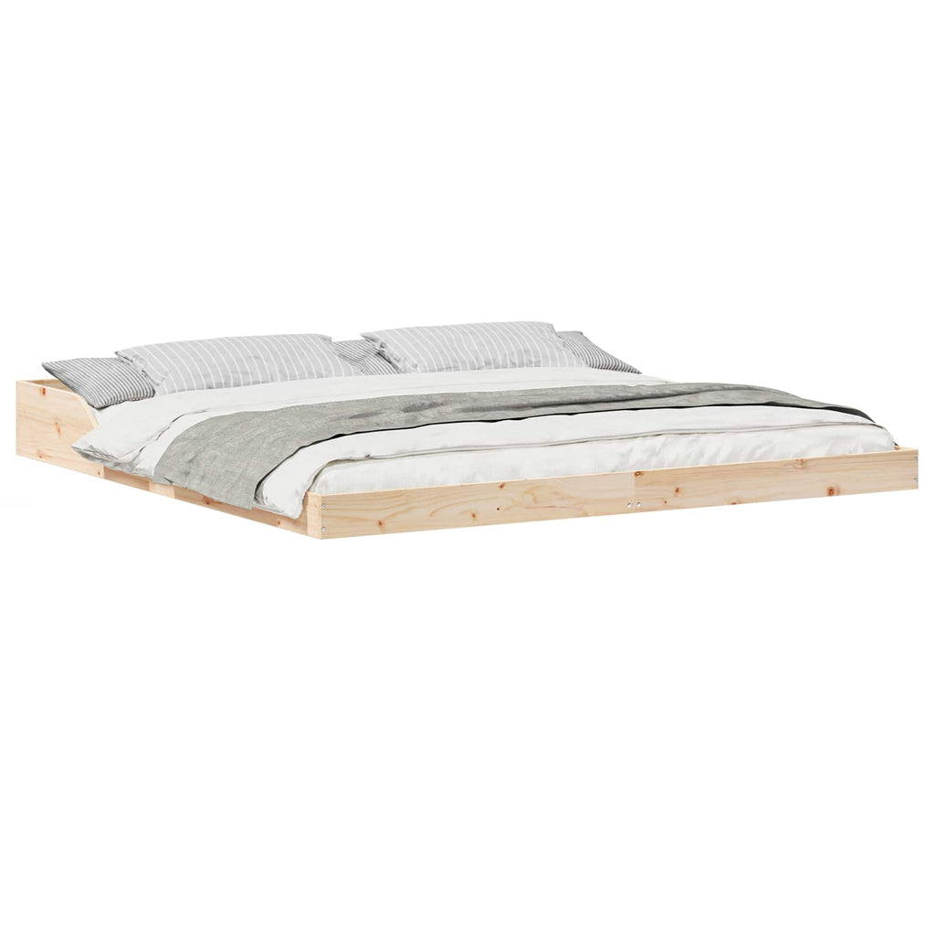 vidaXL Ramka łóżka Brązowy 180 x 220 cm Lite drewno sosnowe