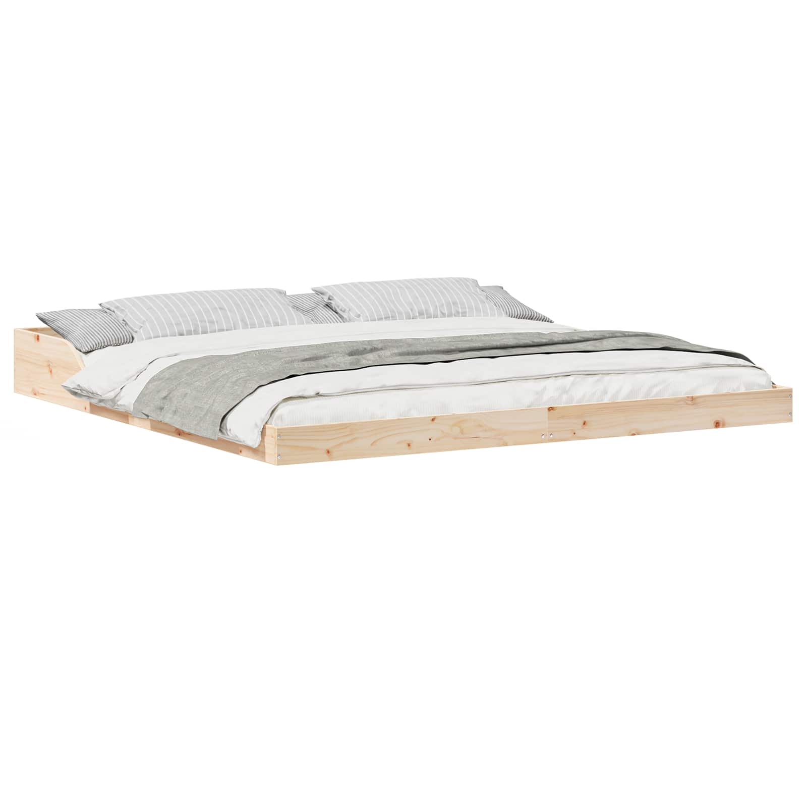 vidaXL Ramka łóżka Brązowy 200 x 220 cm Lite drewno sosnowe