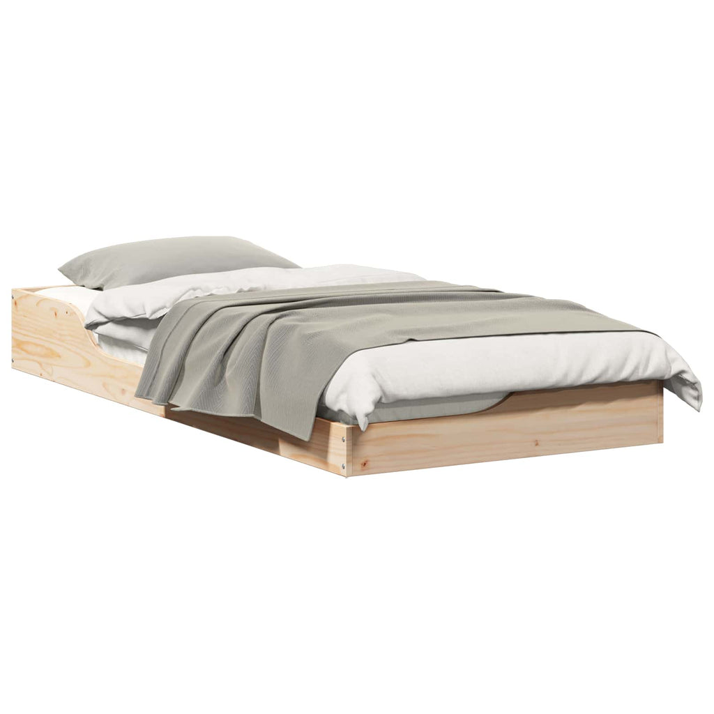 vidaXL Ramka łóżka Brązowy 100 x 200 cm Lite drewno sosnowe