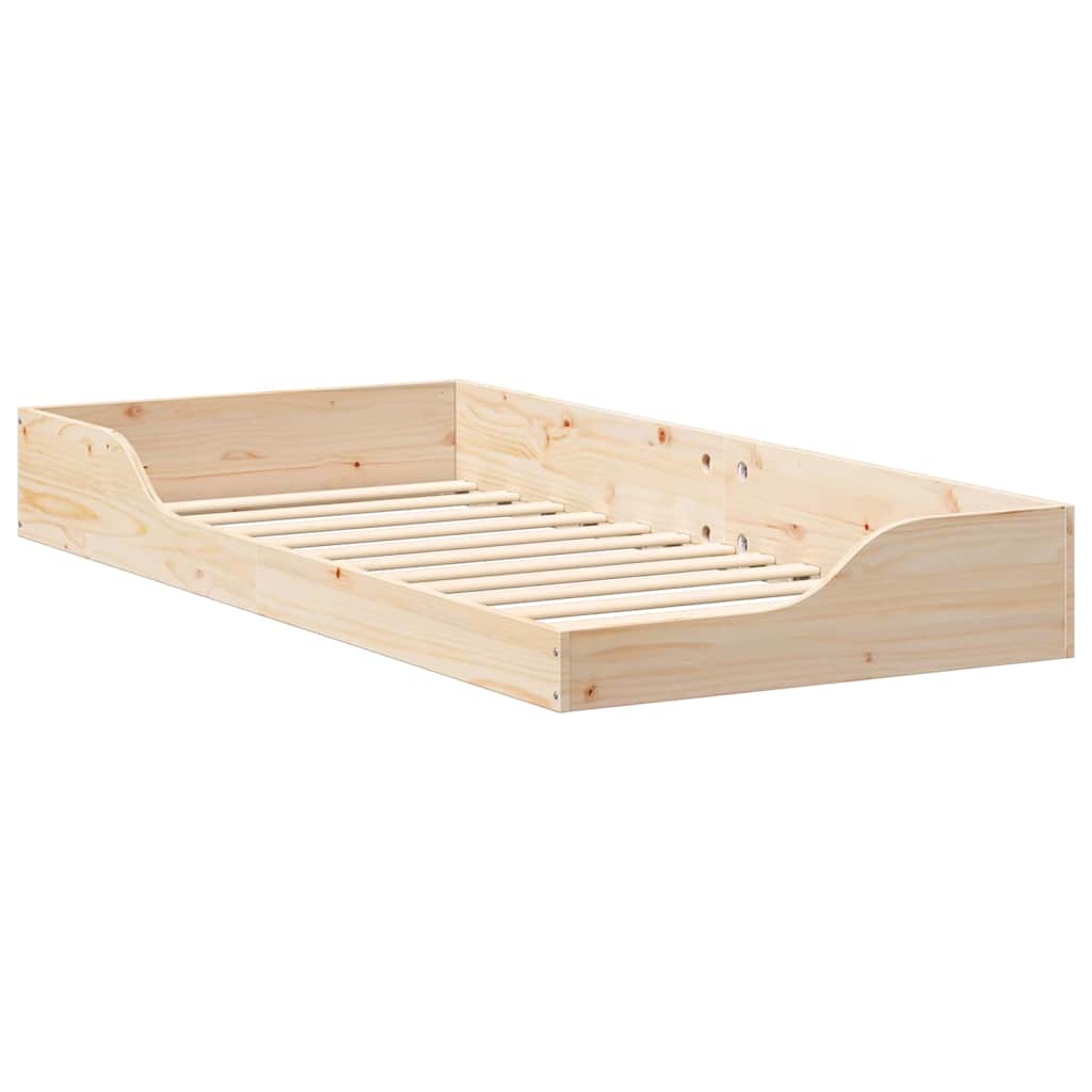 vidaXL Ramka łóżka Brązowy 100 x 200 cm Lite drewno sosnowe