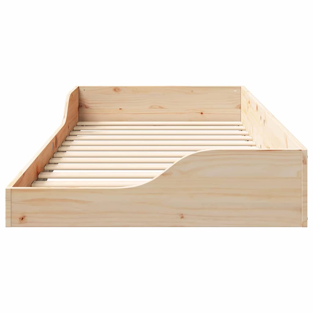 vidaXL Ramka łóżka Brązowy 100 x 200 cm Lite drewno sosnowe