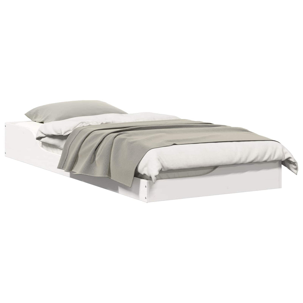 vidaXL Ramka łóżka Biały 100 x 200 cm Lite drewno sosnowe