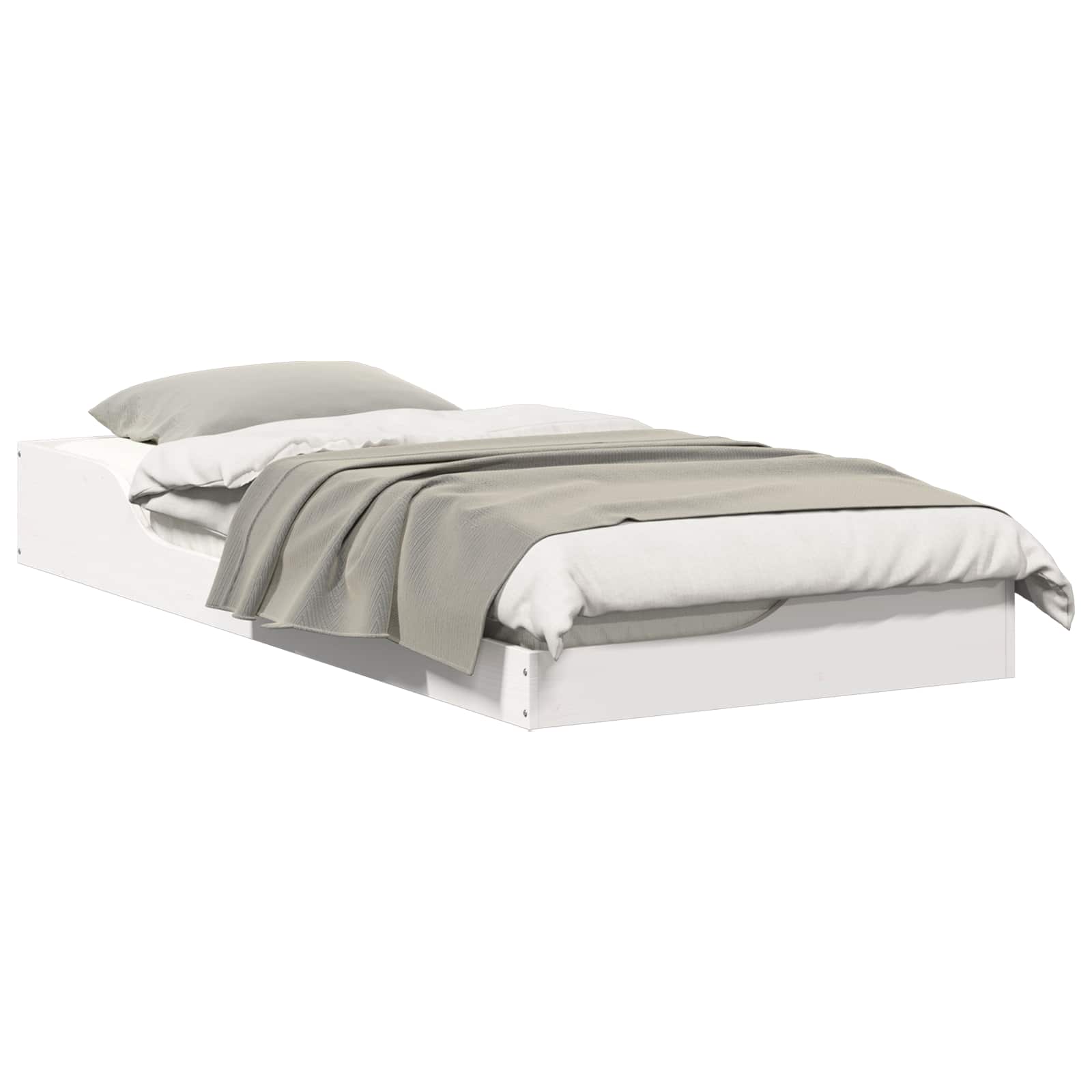 vidaXL Ramka łóżka Biały 100 x 200 cm Lite drewno sosnowe